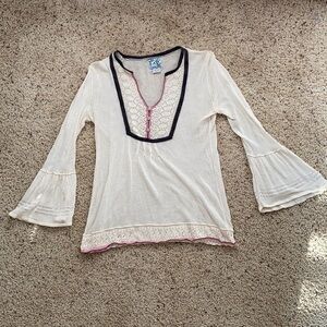 Anthropologie Tabitha Cream Flare Sleeve Sweater M